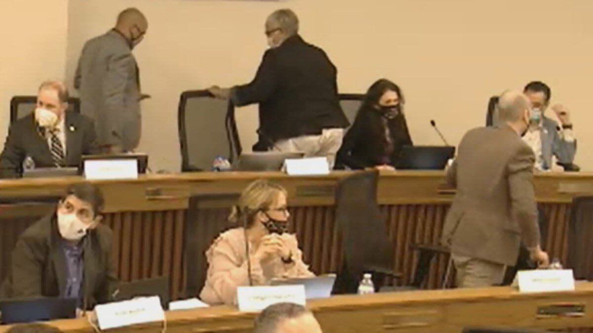 Three members of the Virginia Redistricting Commission walked out Friday afternoon, as a...