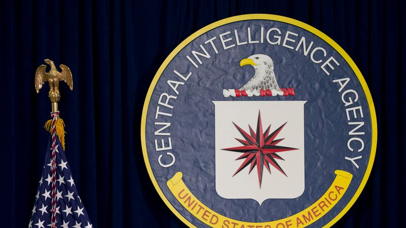 FILE - This April 13, 2016 file photo shows the seal of the Central Intelligence Agency at CIA...