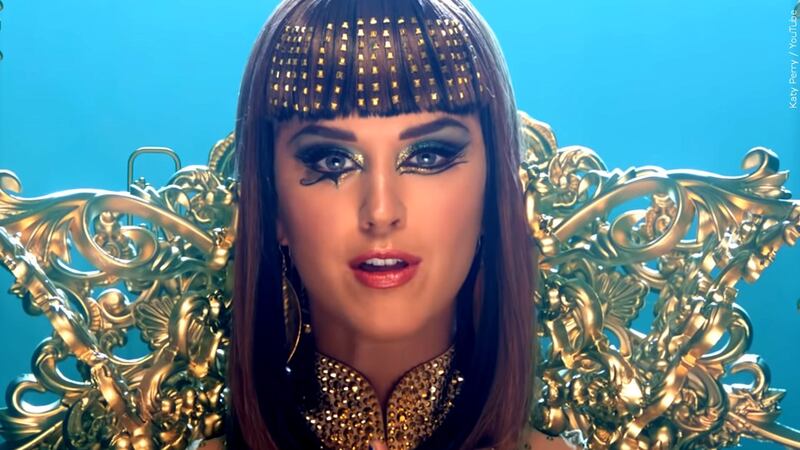 Katy Perry in her music video for "Dark Horse."