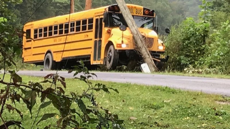 Emergency crews respond to an accident involving a school bus in Fort Gay Monday morning.